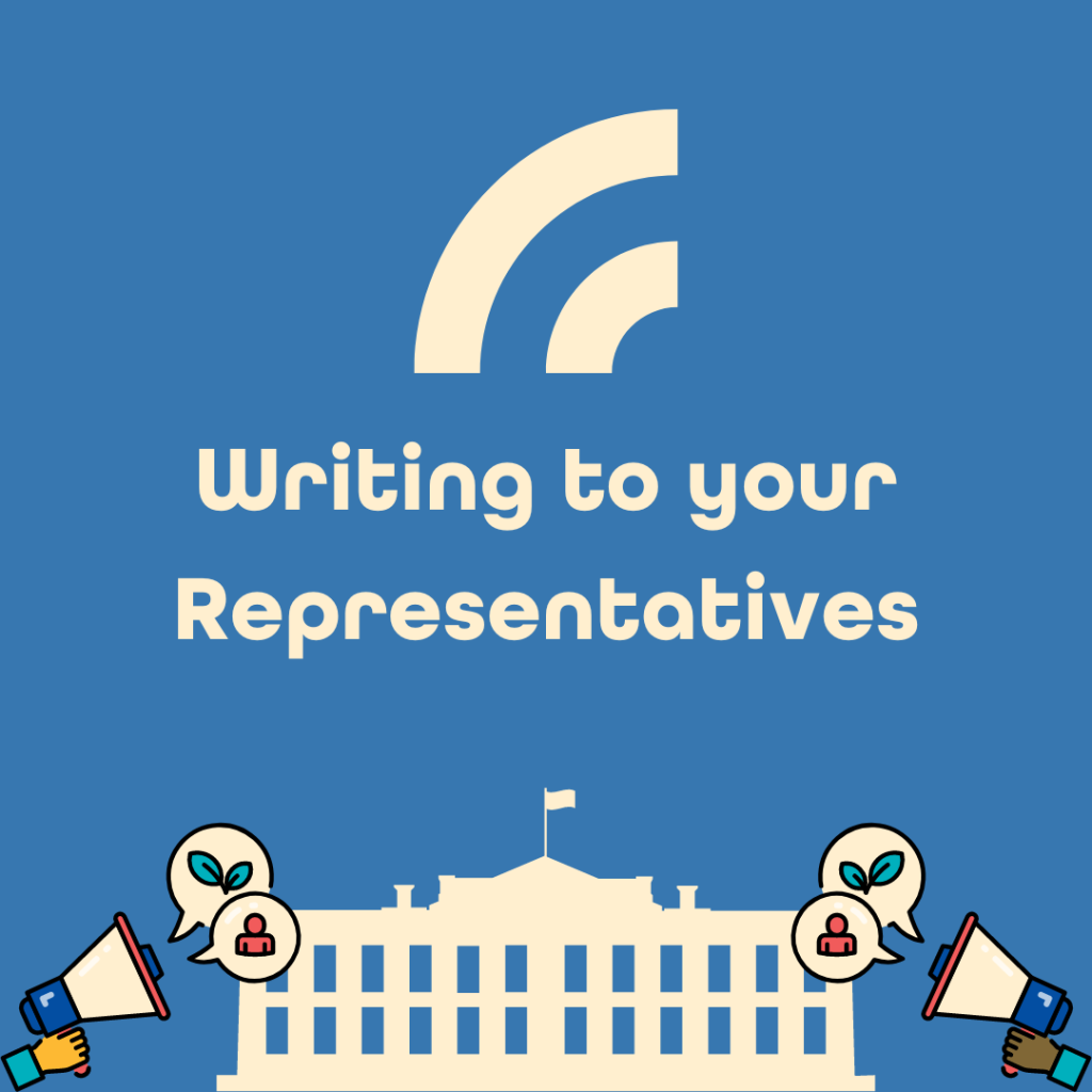 Writing to your Representatives graphic